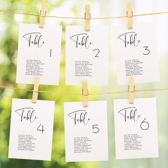 Elegant & modern black &white seating chart cards (Creator Uploaded)