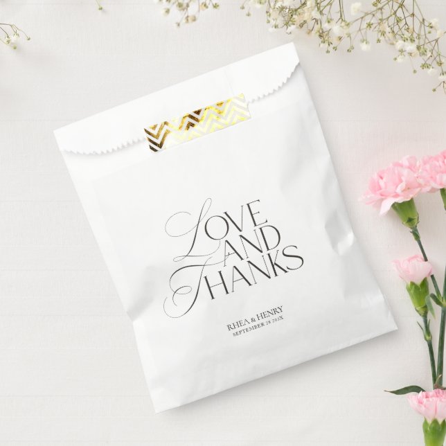 Elegant Modern Black & White Wedding Welcome  Favour Bag (Sealed)