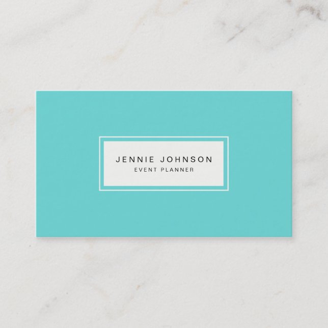 Elegant Modern Blue Business Card (Front)
