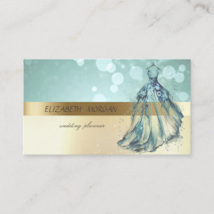 Elegant Modern Blue Dress Business Card