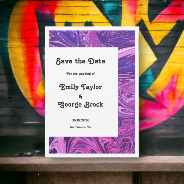 Elegant Modern Blue Galaxy Abstract Art Wedding Save The Date (Creator Uploaded)