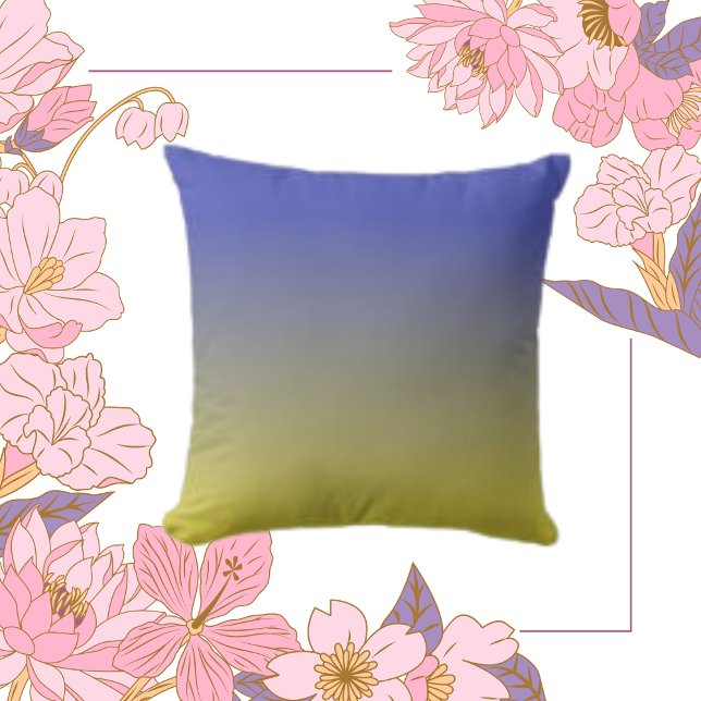 Elegant Modern Blue Grey Green Gradient Pattern Cushion (Creator Uploaded)