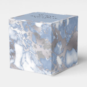 Elegant Modern Blue Marble Wedding Favour Box