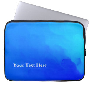 Elegant Modern Blue Personalised Template Laptop Sleeve
