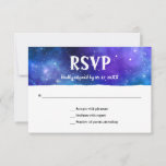 Elegant Modern Blue Purple Galaxy Bat Bar Mitzvah RSVP Card<br><div class="desc">Elegant purple and blue bat bar mitzvah rsvp cards that can be effortlessly personalised for your celebration! The 2 colour modern neon universe design created by Raphaela Wilson can fit into any b'not / b'nai mitzvah plans too. By personalising these cool galaxy bar bat mitzvah rsvp cards further, additional layers...</div>