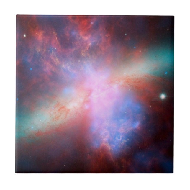Elegant Modern Blue Space Landscape Ceramic Tile (Front)