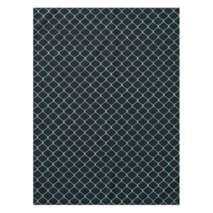 Elegant Modern Blue Teal Fence Chain Pattern Tablecloth