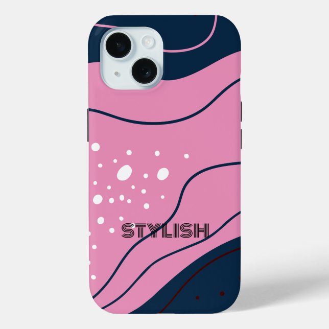 Elegant  & Modern Blue & White  Case-Mate iPhone Case (Back)