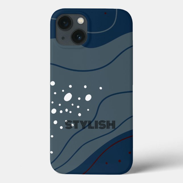 Elegant  & Modern Blue & White  Case-Mate iPhone Case (Back)