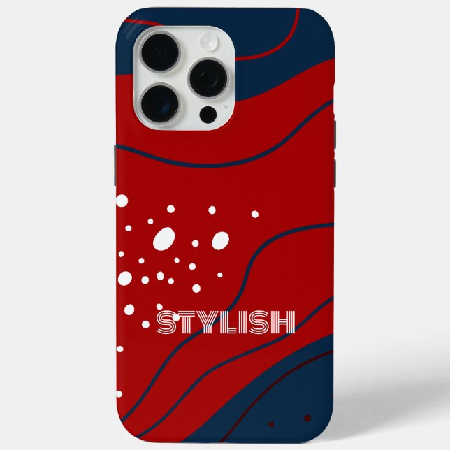 Elegant  & Modern Blue & White  Case-Mate iPhone Case (Back)