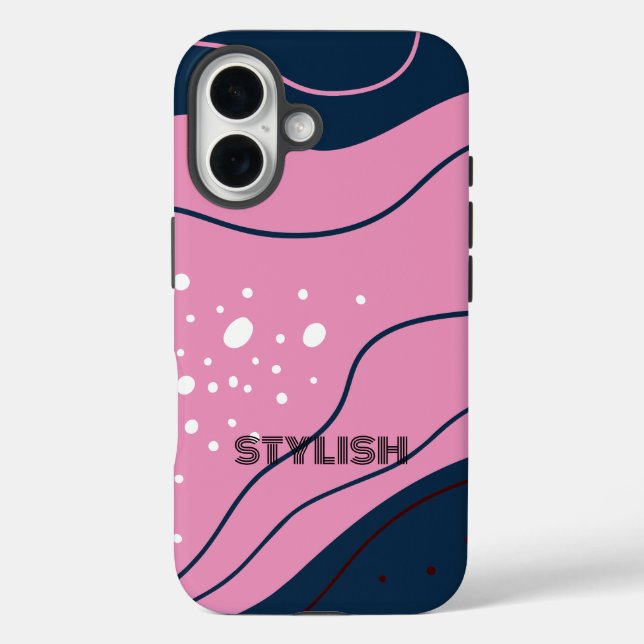 Elegant  & Modern Blue & White  Case-Mate iPhone Case (Back)