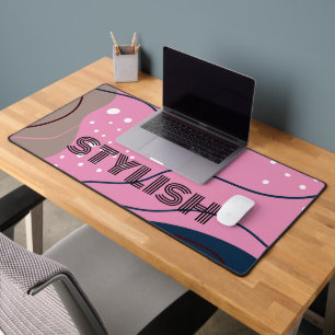 Elegant & Modern Blue & White Desk Mat