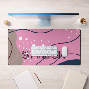 Elegant  & Modern Blue & White  Desk Mat