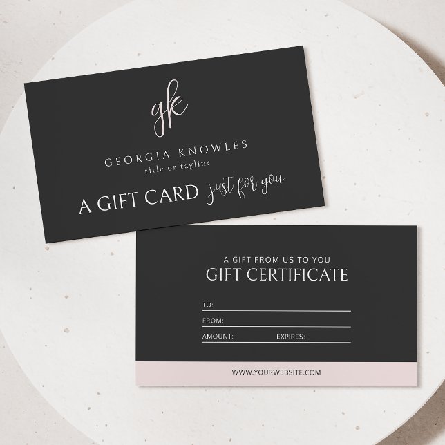 Elegant Modern Blush Pink Gift Certificate (Creator Uploaded)