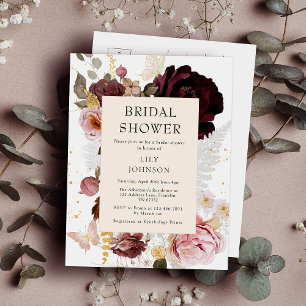 Elegant Modern Blush Pink Gold Bridal Shower Invitation Postcard