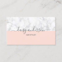 Elegant modern blush pink & marble hair stylist