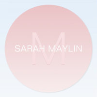 Elegant Modern Blush Pink Ombre Name & Monogram