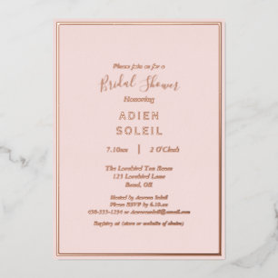 Elegant Modern Blush Rose Gold Bridal Shower