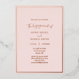 Elegant Modern Blush Rose Gold Engagement Party