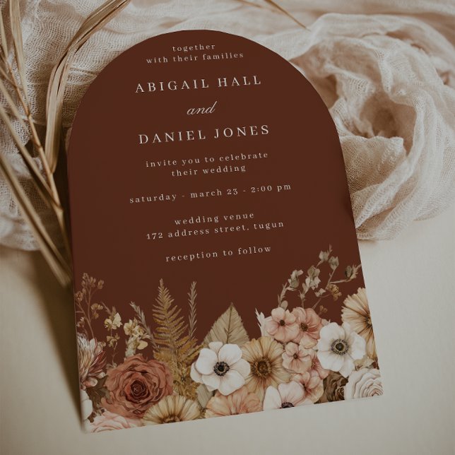 Elegant Modern Boho Arch Floral Wedding Invitation (Creator Uploaded)