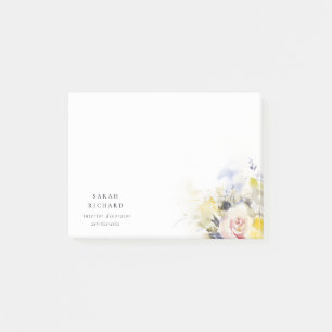 Elegant Modern Boho Colorful Vintage Rose Floral Post-it Notes