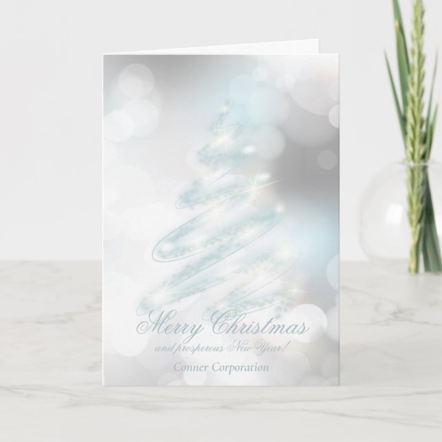 Elegant Modern Bokeh Company Holiday Card (Front)