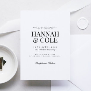 Elegant Modern Bold Names Wedding Invitation
