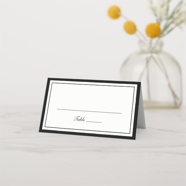 Elegant Modern Border Frame Wedding  Place Card (Front)