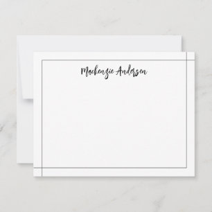 Elegant Modern Border Square Black and White Card