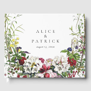 Elegant Modern Botanical Greenery Wedding Guest Book