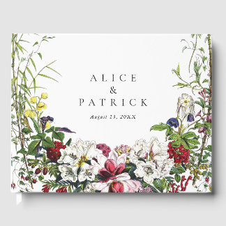 Elegant Modern Botanical Greenery Wedding Guest Book