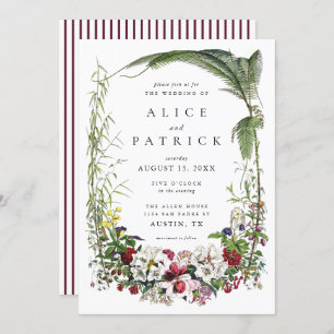 Elegant Modern Botanical Greenery Wedding Invitation