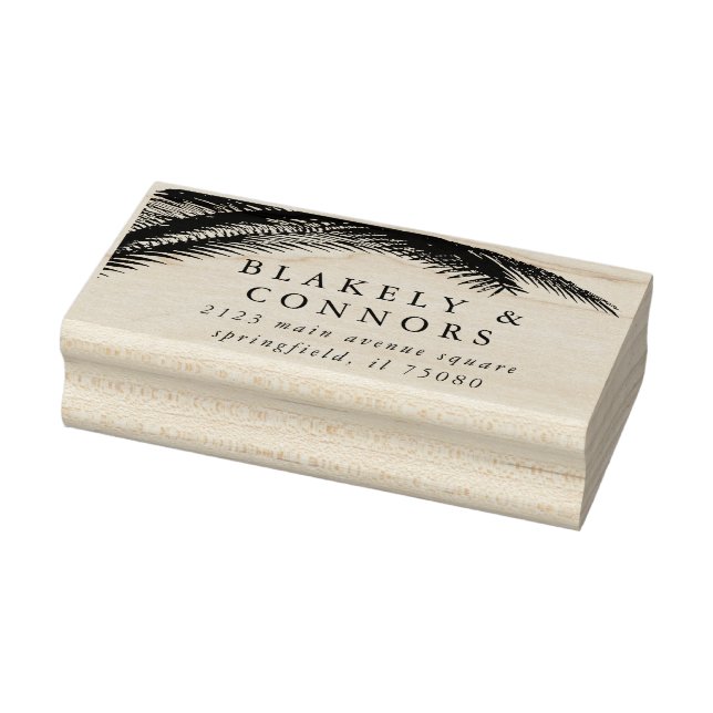 Elegant Modern Botanical Greenery Wedding Rubber Stamp (Stamp)