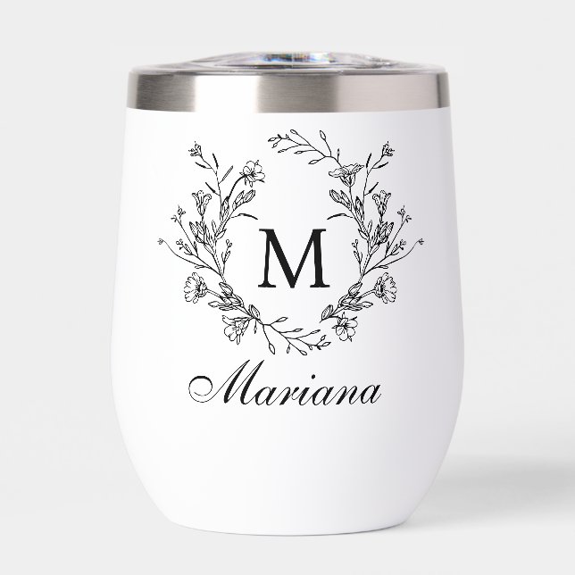 elegant modern botanical monogram minimalist (Front)