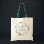 Elegant modern botanical Mr and Mrs wedding favour Tote Bag<br><div class="desc">Rustic modern natural monochrome green floral and botanical wedding decor favour Mr and Mrs tote. With beautiful script text and sage green,  grey and white foliage watercolor details. This modern wedding collection is sure to set the style for your big day.</div>