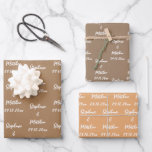 Elegant Modern Bride Groom Names Weddings Wrapping Paper Sheet<br><div class="desc">Simple,  terracotta,  elegant,  Wedding wrapping paper. You can personalise it with your names and date.</div>