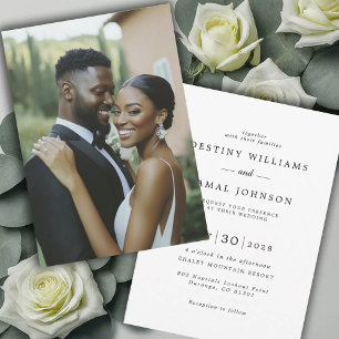 Elegant Modern Bride Groom Photo Wedding  Invitation