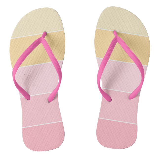 Elegant Modern Bright Colours Pink Red Yellow Blue Thongs (Footbed)