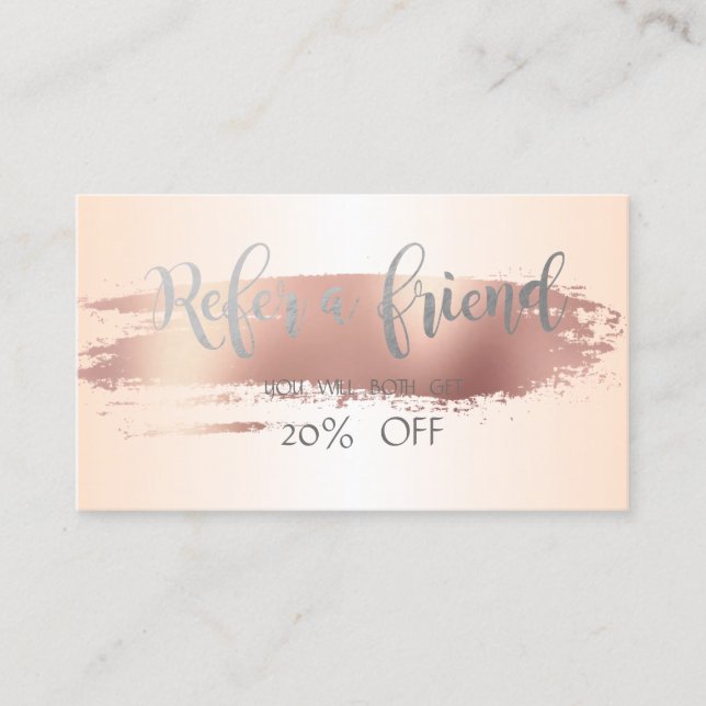Elegant Modern ,Brush Stroke  Referral Card (Front)