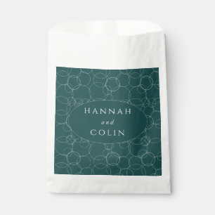 Elegant Modern Bubbles Geometric Grey & Dark Teal Favour Bag