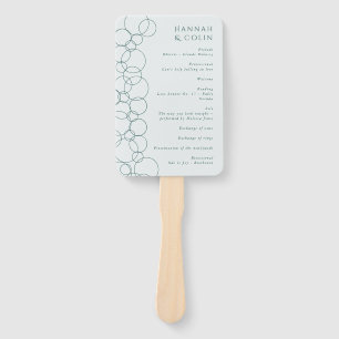 Elegant Modern Bubbles Geometric Grey & Dark Teal  Hand Fan