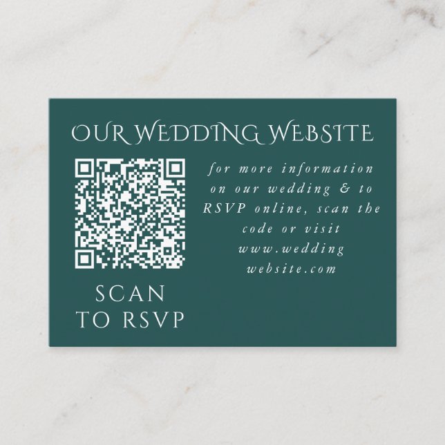 Elegant Modern Bubbles Grey & Teal Web QR Enclosure Card (Front)