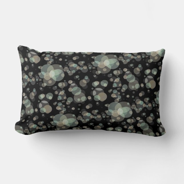 Elegant Modern Bubbles Pattern on any Colour Lumbar Cushion (Front)