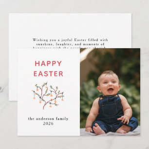 Elegant Modern Bunny Happy Easter Photo Holiday Card