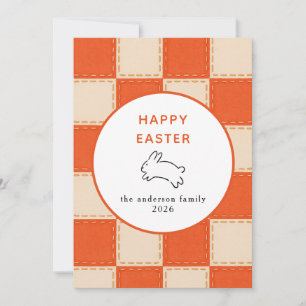 Elegant Modern Bunny Patterns Happy Easter Photo Holiday Card