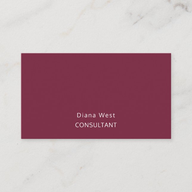 Elegant Modern Burgundy Red Business Card (Front)