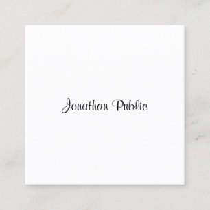Elegant Modern Calligraphed Script Name Template Square Business Card