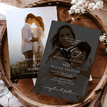 Elegant Modern Calligraphy 2-Photo Wedding