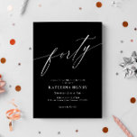 Elegant Modern Calligraphy 40th Birthday Invitation<br><div class="desc">Elegant Modern Calligraphy 40th Birthday Invitation</div>