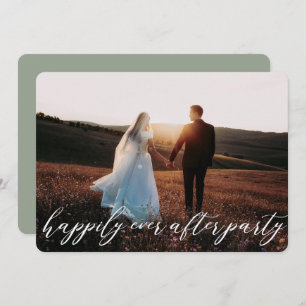 Elegant Modern Calligraphy Elopement Wedding  Invitation